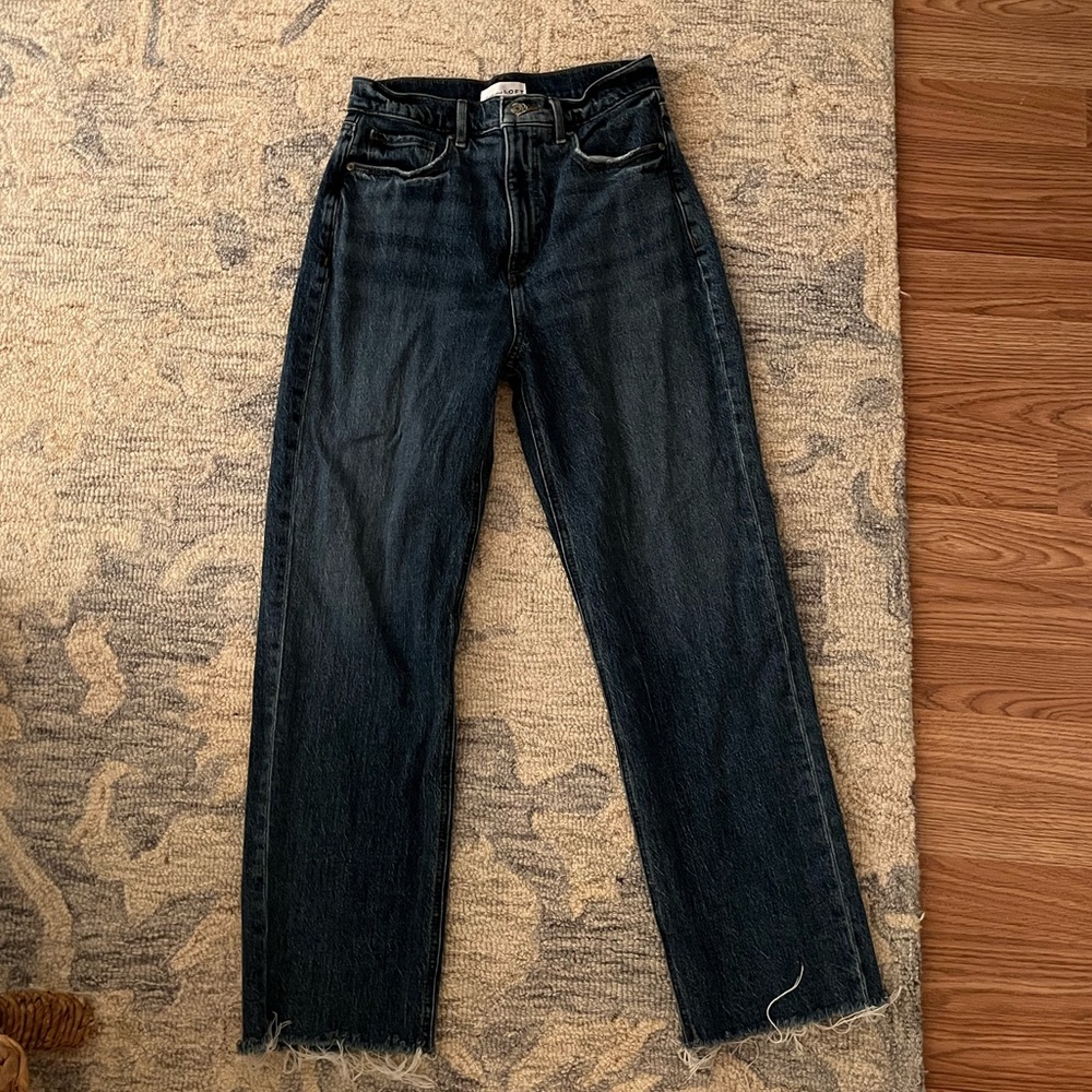 Loft cropped high rise jeans size 2